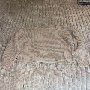 SHEIN Cream V-Neck Sweater